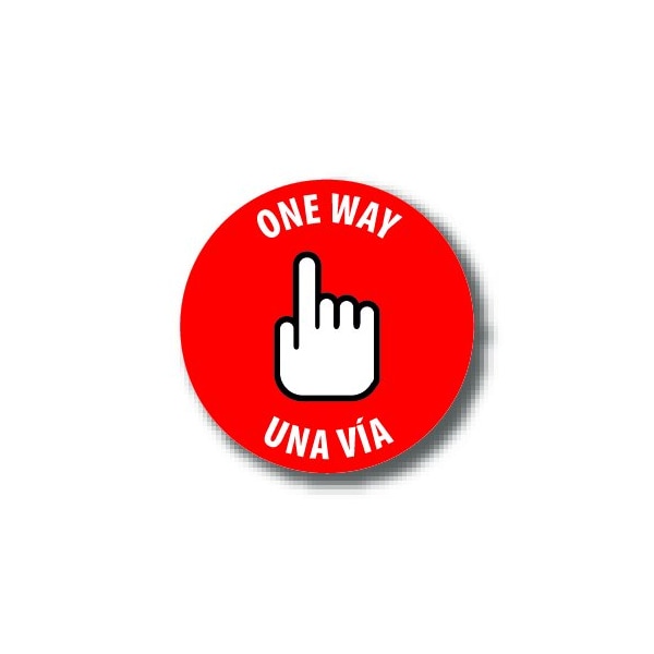 Ergomat 6in CIRCLE SIGNS One Way - Bilingual English/Spanish DSV-SIGN 36 #0831 -UEN - main